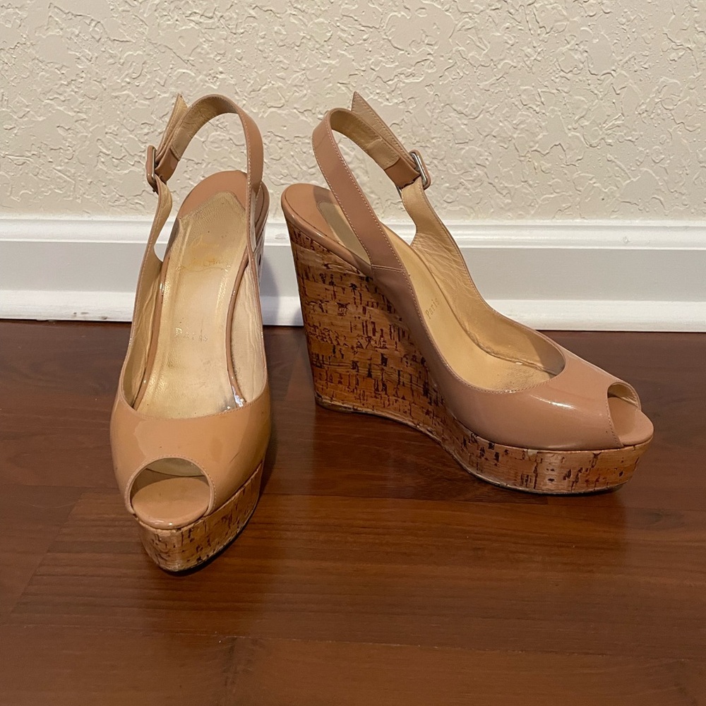 Authentic Christian Louboutin wedges size 9
